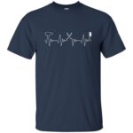 Hair Stylist Heartbeat t shirt - navy blue