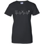 Hair Stylist Heartbeat womens t shirt - lady t shirt - black