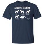 shar pei t shirt - navy blue