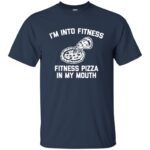 fitness pizza t shirt - navy blue